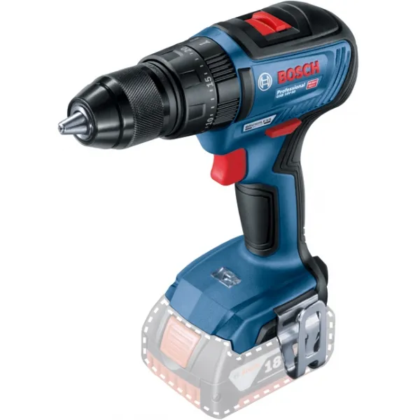 Bosch - GSB 18V-50 - Atornilladora taladradora de percusión con 2 baterías, Li-Ion, 18 V, 2 ah, 50 nm, Motor sin escobillas, Ilu
