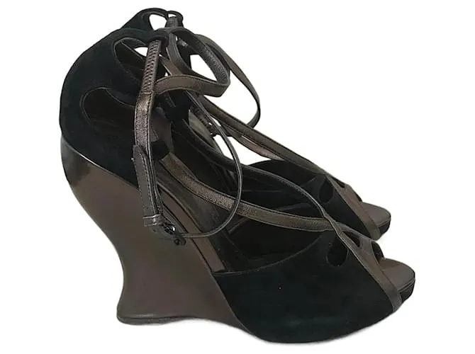 BOTTEGA VENETA Sandalias T.UE 39 ante Negro 