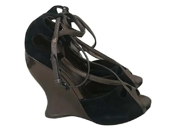 BOTTEGA VENETA Sandalias T.UE 39 ante Negro 