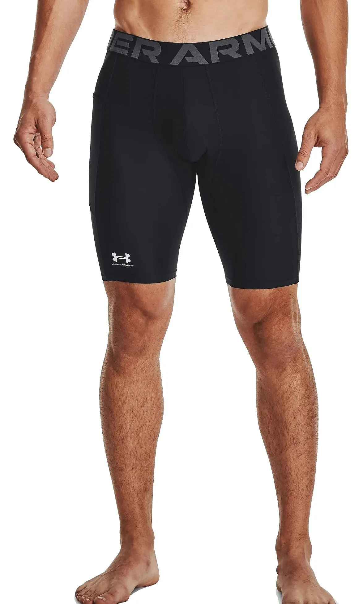 calzoncillos Under Armour HeatGear Pocket Long - 001/Black/White - men´s