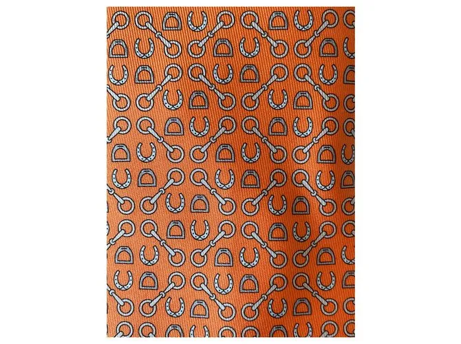 Charms de la suerte Hermès Cravate Naranja Gris 