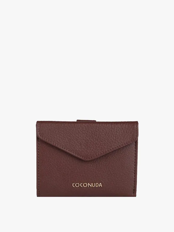 Coconuda Cartera de mujer de piel con botón y bolsito extraíble