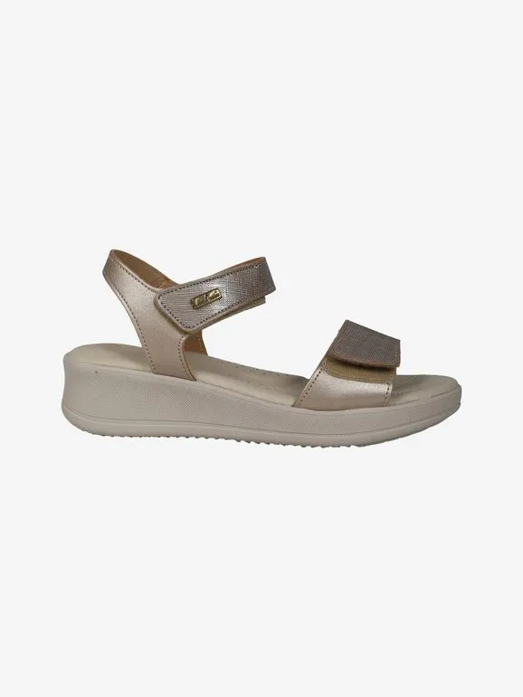 Confosana Sandalias de mujer con cuña y tiras de velcro.