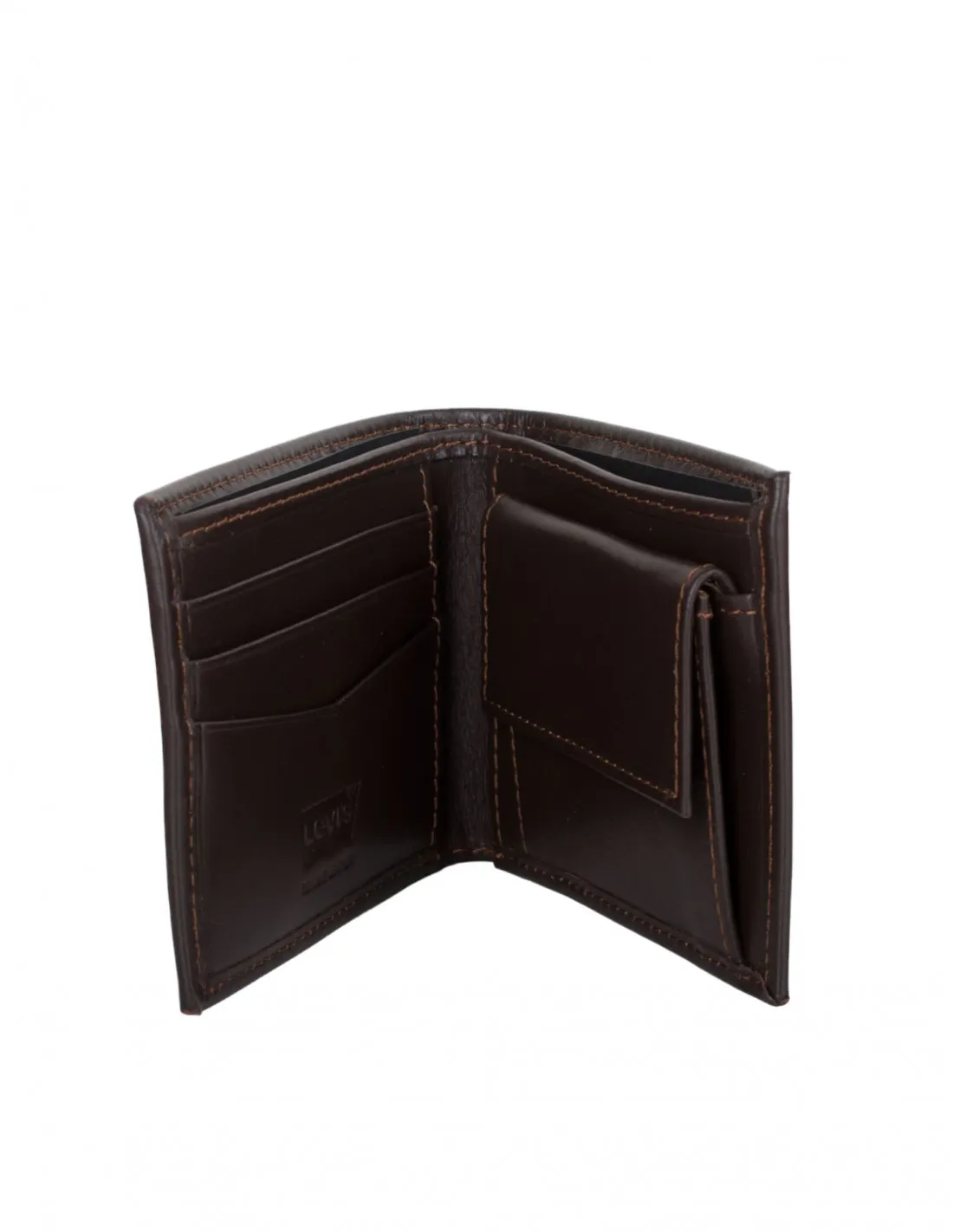 LEVIS Cartera Billetera Piel Marrón Hombre