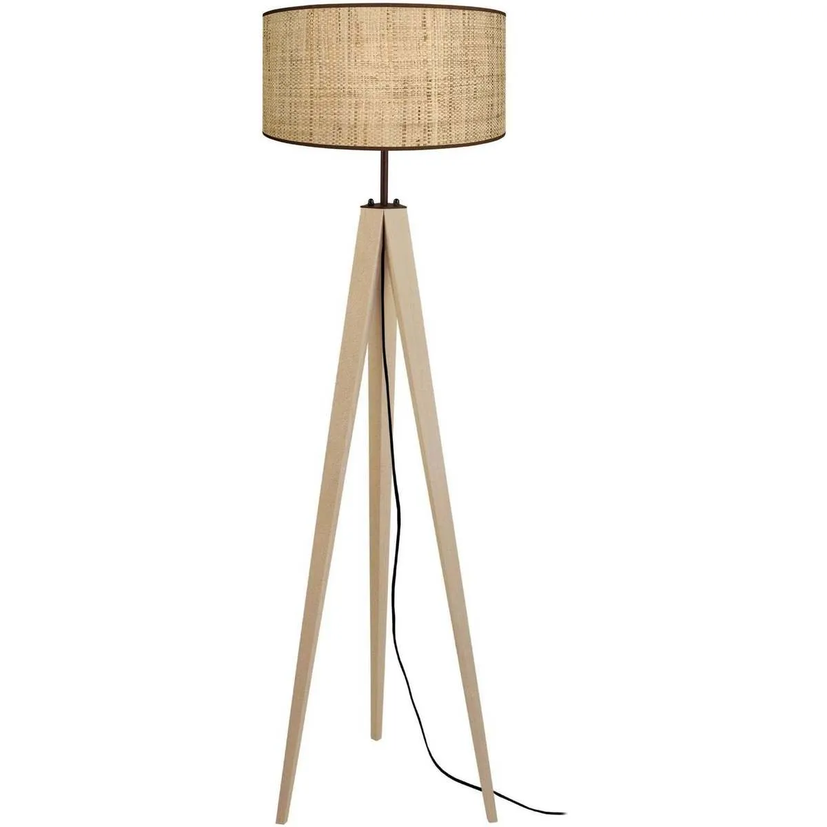 Lámpara de pie pirámide madera naturales y multicolores