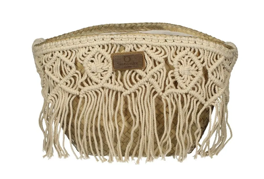 Minicapazo Palma Natural Macrame y Flecos Beig