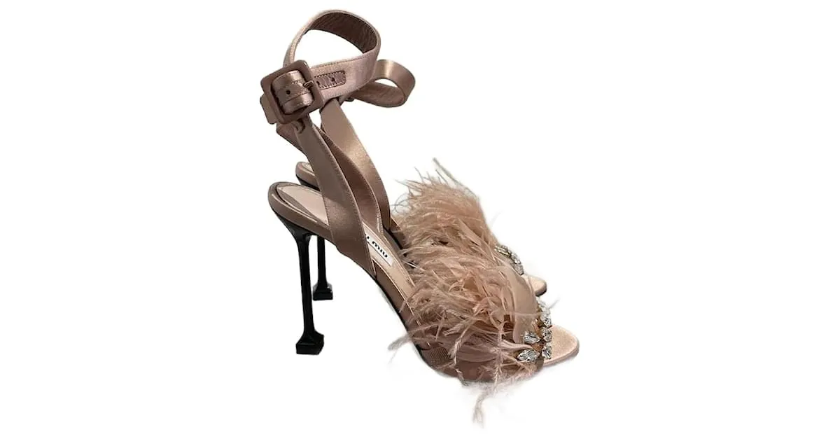MIU MIU Sandalias T.UE 37 paño Rosa 