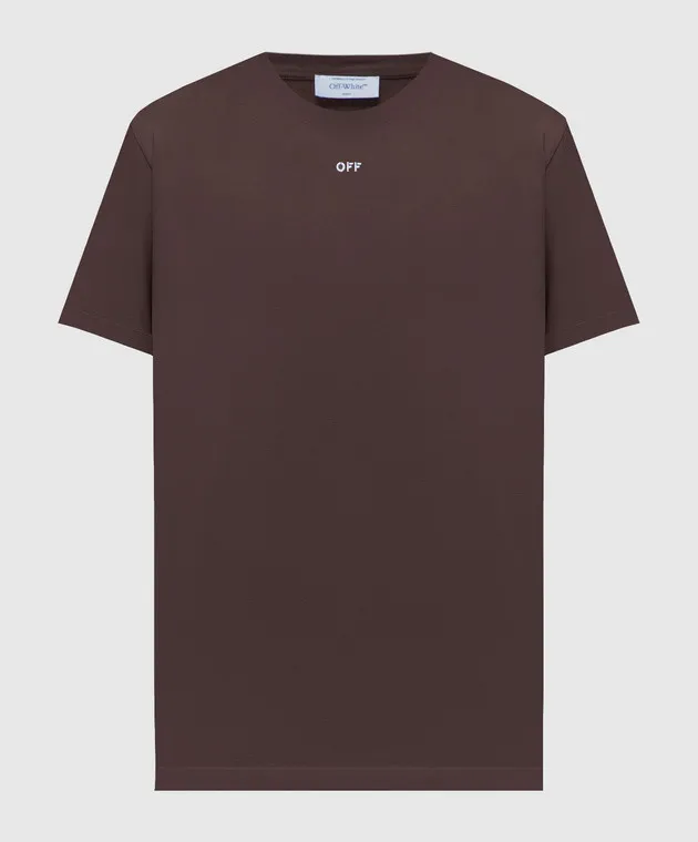 Off-White Brown T-shirt with Arrow embroidery