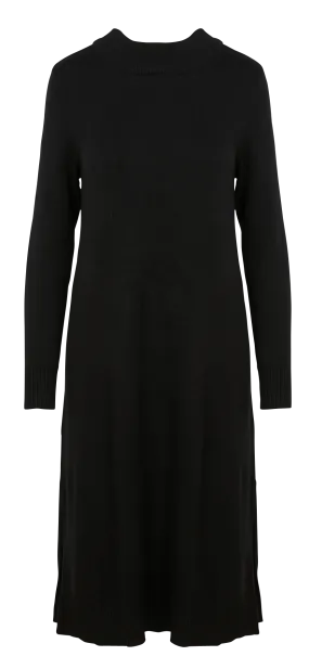 RIL - Vestido tipo jersey con cuello alto en negro