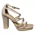 Sandalias Mujer Color Nude Taco Alto M395