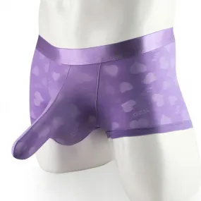 Sexy Love Heart Print Mesh Pants Elephant Nose Underwear For Men Athletic Supporter Lingerie Jockstrap Leotard Boxer Briefs 