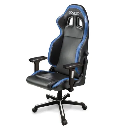 Sillon piel oficina-gaming azul SPARCO - 00998NRAZ