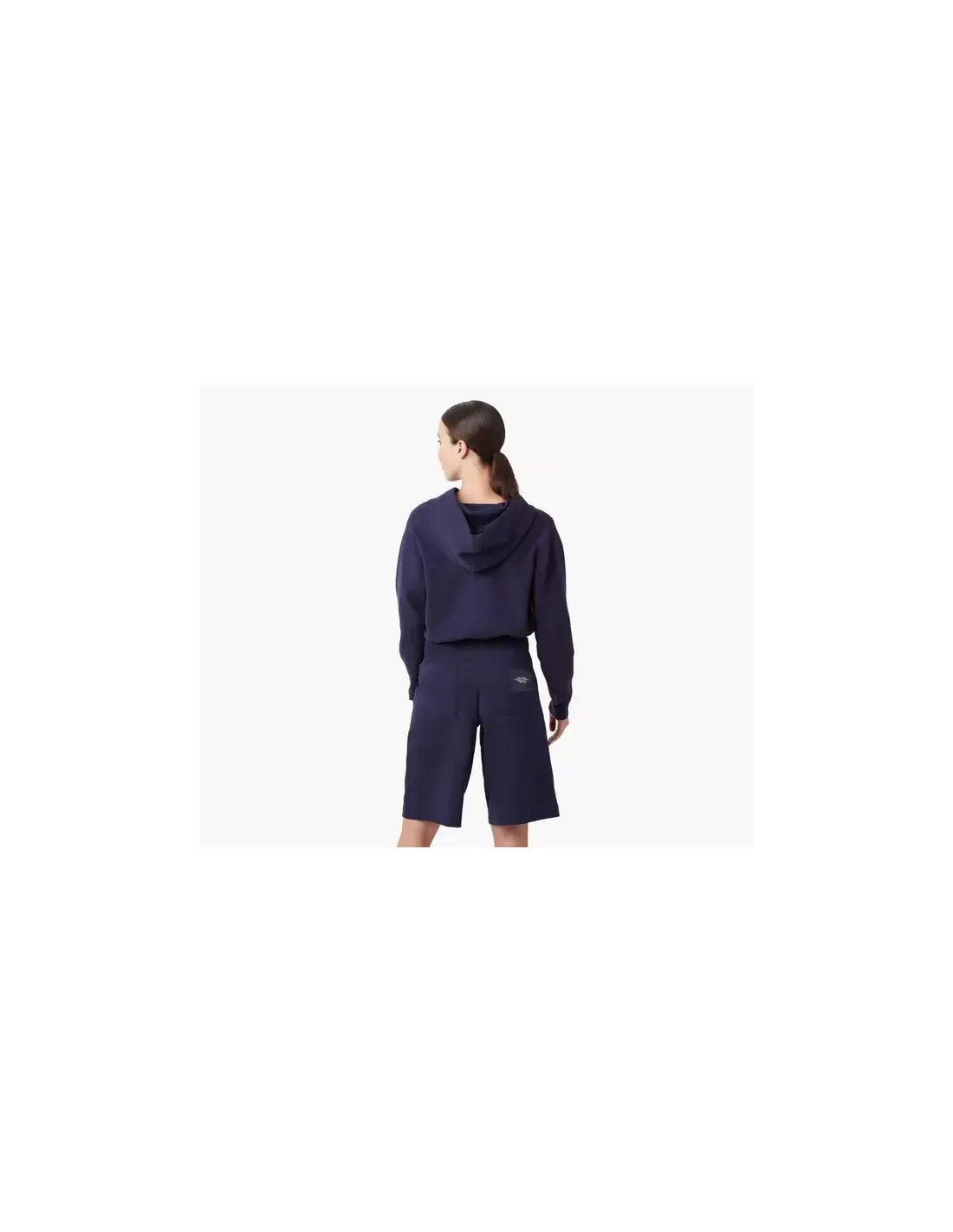 The Cropped Zip Hoodie Blue Navy