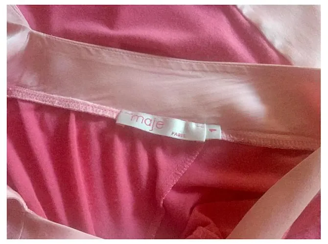 Top rosa bimaterial de modal y seda Maje.1 (34-36) 